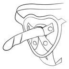 Harnais ajustable et gode silicone tricolore Piccolo — emballage produit