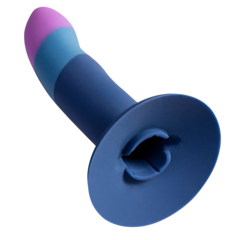 Base ventouse en cœur du gode Romp Piccolo tricolore en silicone