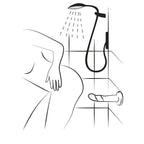 Gode ventouse en silicone tricolore — vue de dos