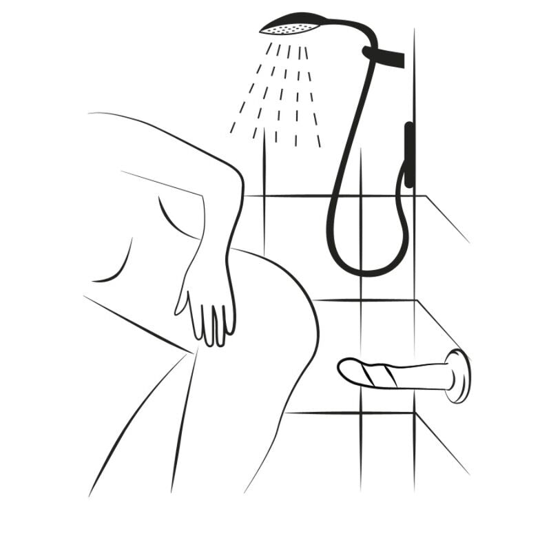 Gode ventouse en silicone tricolore — vue de dos