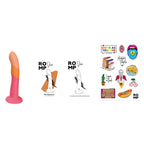 Gode ventouse en silicone tricolore — comparatif dimensionnel