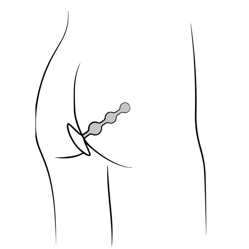 Chapelet anal en silicone flexible — comparatif dimensionnel