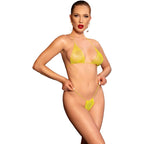 Ensemble bikini lingerie soutien-gorge et string strass — détail design