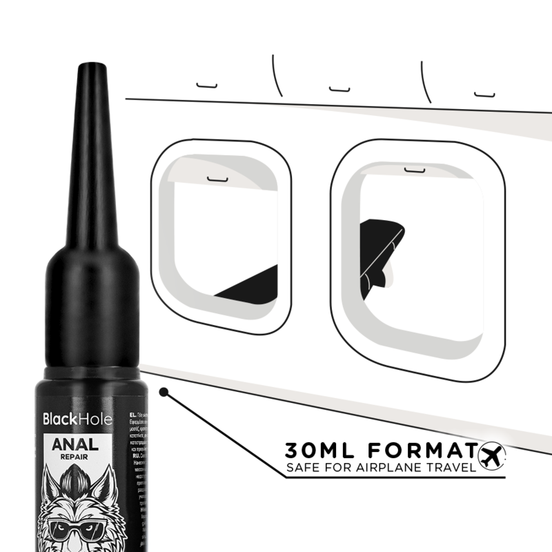 Applicateur de lubrifiant anal taille S — illustration de format compatible avec le transport en avion