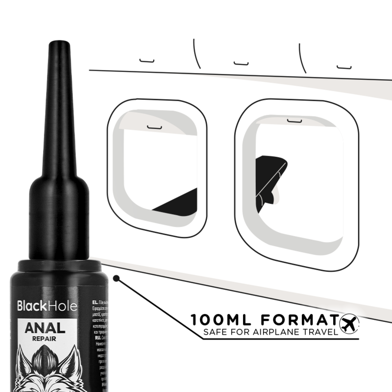 Applicateur de lubrifiant anal taille L — illustration de format compatible avec le transport en avion