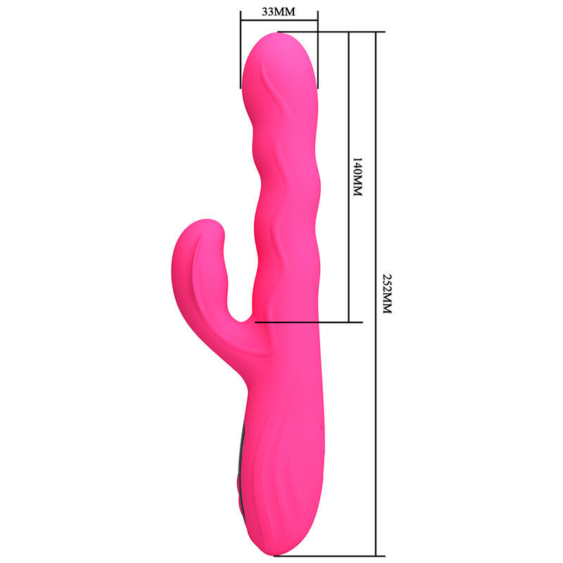 Schéma des dimensions du Winters : 33 mm de diamètre, 140 mm de longueur insérable, 252 mm de longueur totale