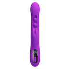 Vibrateur lapin Sabien violet vu de face, plots de tapotement et oreille stimulatrice fourchue à la base