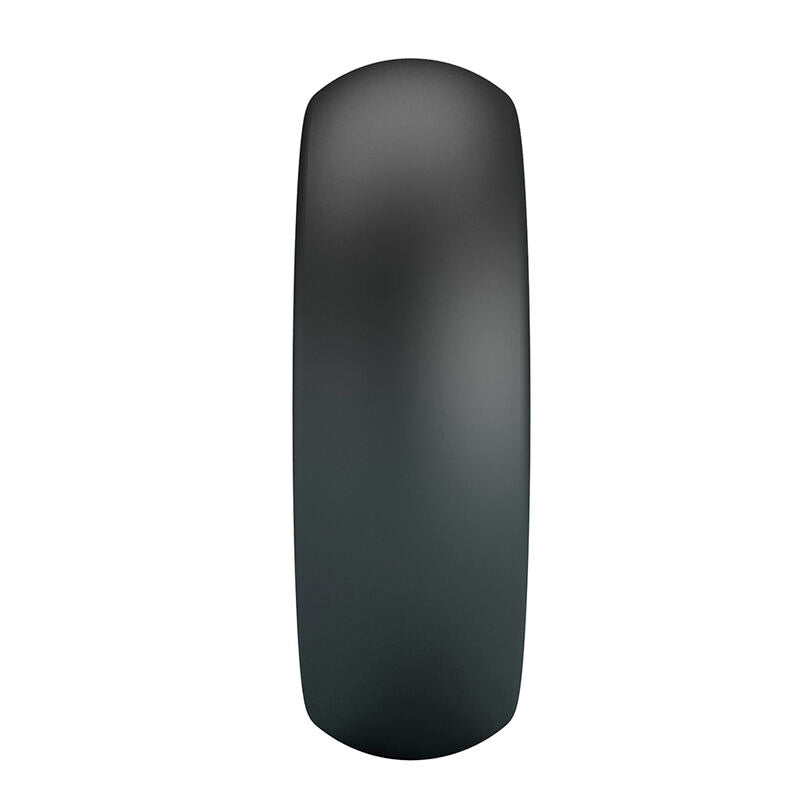 Anneau pénien Elio noir vu de profil, silhouette ovale allongée