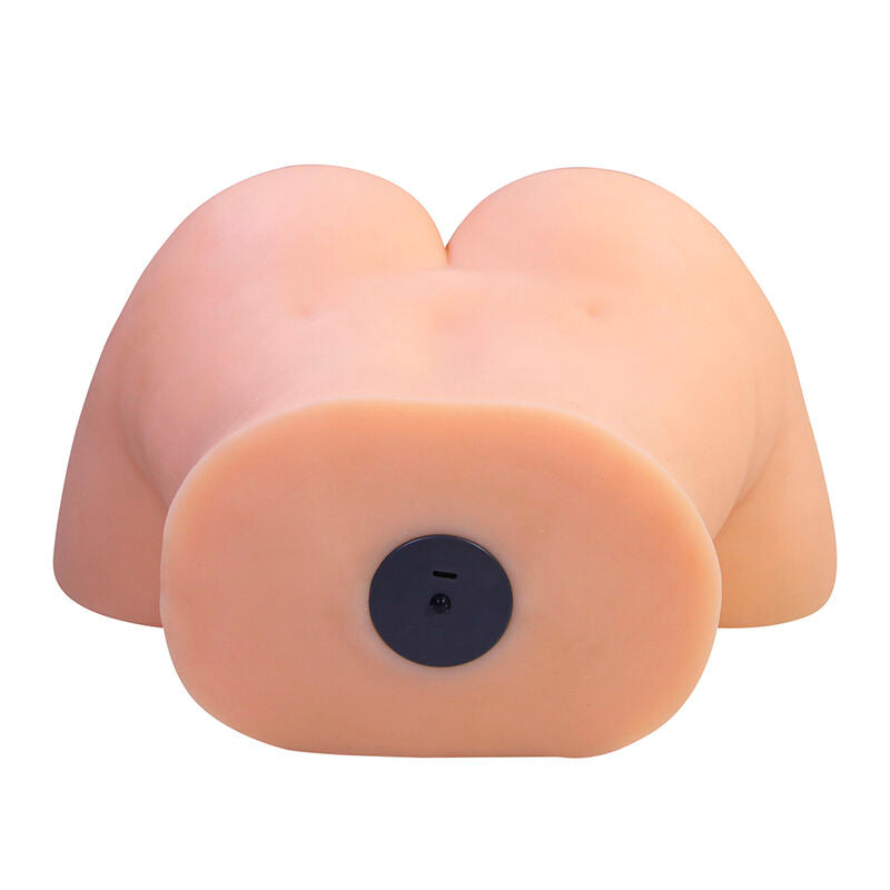 Masturbateur Liora XXL vibrant vu de dos, bouton de commande noir visible sur la base