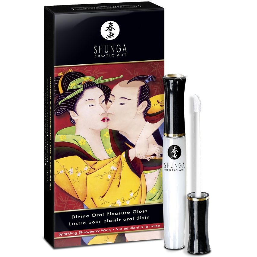 Gloss à lèvres Shunga stimulant fraise inclus dans le coffret Sortie en couple 2