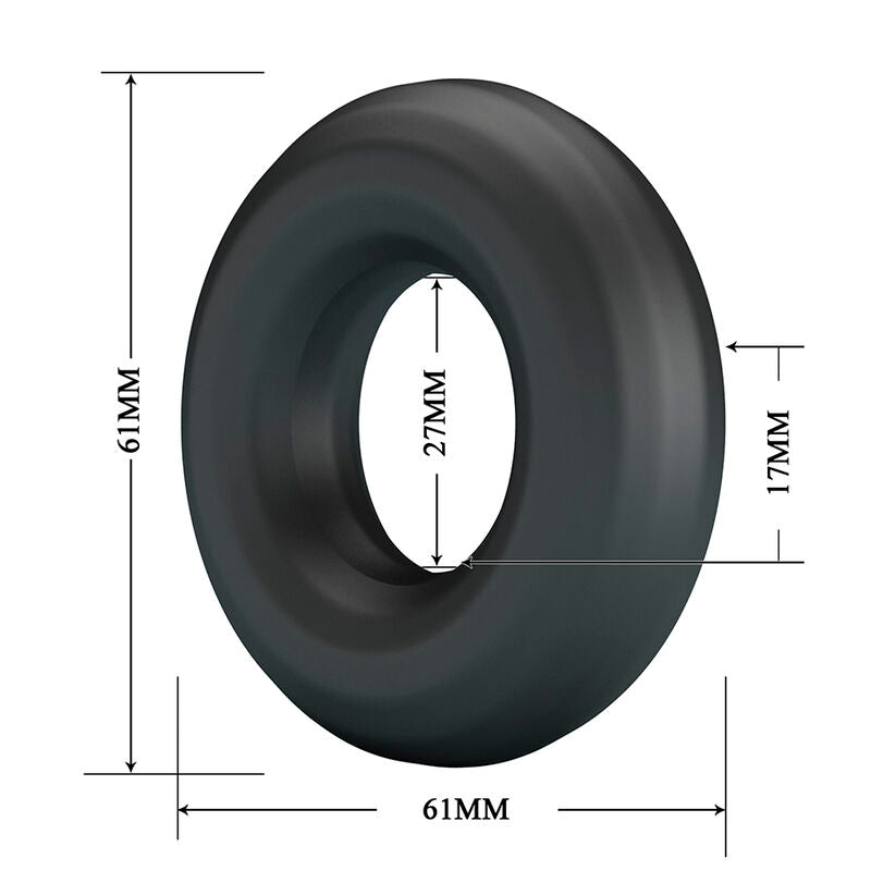Schéma des dimensions de l'anneau Urban : 61 mm de diamètre extérieur, 27 mm de diamètre intérieur, 17 mm d'épaisseur de bande