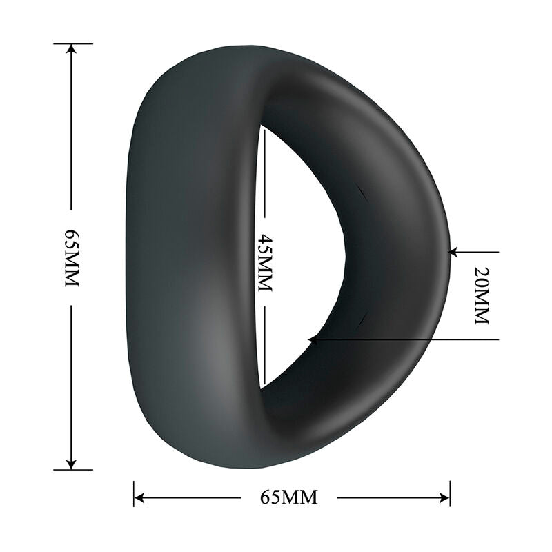 Schéma des dimensions de l'anneau Valen : 65 mm de diamètre extérieur, 45 mm de diamètre intérieur, 20 mm d'épaisseur