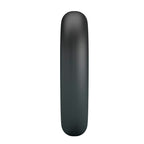 Anneau pénien Vesper noir lisse vu de très près sur la tranche, courbe régulière du silicone