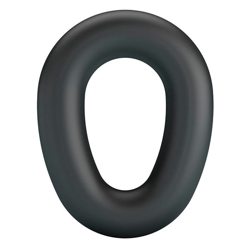 Anneau pénien Vesper noir lisse vu de face, forme ovale allongée