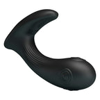 Vibromasseur Mirabelle vu en diagonale, gros plan sur les deux boutons circulaires de la tête et les nervures de la tige