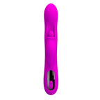 Vibrateur Yalanda magenta vu de face en pied, écran de commande noir ovale à la base