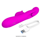 Yalanda magenta avec son câble de charge magnétique blanc et connecteur à broches