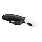 Vibrateur lapin Rasmussen, gros plan sur les deux boutons de commande de la base blanche