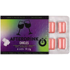 Emballage ouvert du chewing-gum WUG AfterDrink laissant apparaître la plaquette de 8 gommes roses