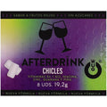 Emballage du chewing-gum WUG AfterDrink saveur fruits rouges, recto avec illustration de deux verres qui trinquent