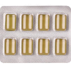 Gros plan sur la plaquette de 8 chewing-gums vert olive Diet sortie de son emballage