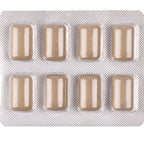 Gros plan sur la plaquette de 8 chewing-gums beige Off sortie de son emballage