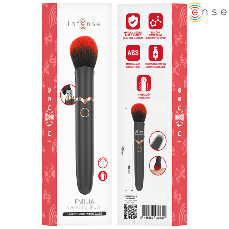 Vibromasseur brosse Emilia Intense silicone ABS — vue rapprochée
