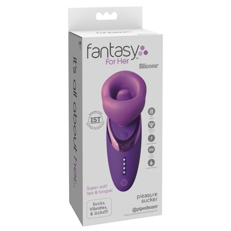 Emballage du stimulateur Fantasy For Her Pleasure Sucker de Pipedream, vue de face