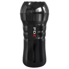 Masturbateur PDX Extreme Wet Pussies fermé, vue du boîtier noir strié
