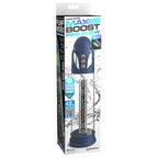 Boîte de la pompe à pénis Pump Worx Max Boost Pro Flow bleue, vue de face