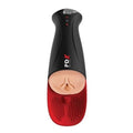 Masturbateur automatique PDX Elite Fuck-O-Matic Pro XL vu de face, entrée réaliste et coussinet à picots rouge