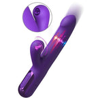 Vibrateur lapin Fantasy for Her Super Sonix Thruster violet, gros plan sur la languette clitoridienne et effet lumineux de vibration