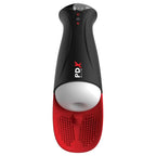 Masturbateur automatique PDX Elite Fap-O-Matic Pro XL vu de face, entrée blanche et coussinet à picots rouge