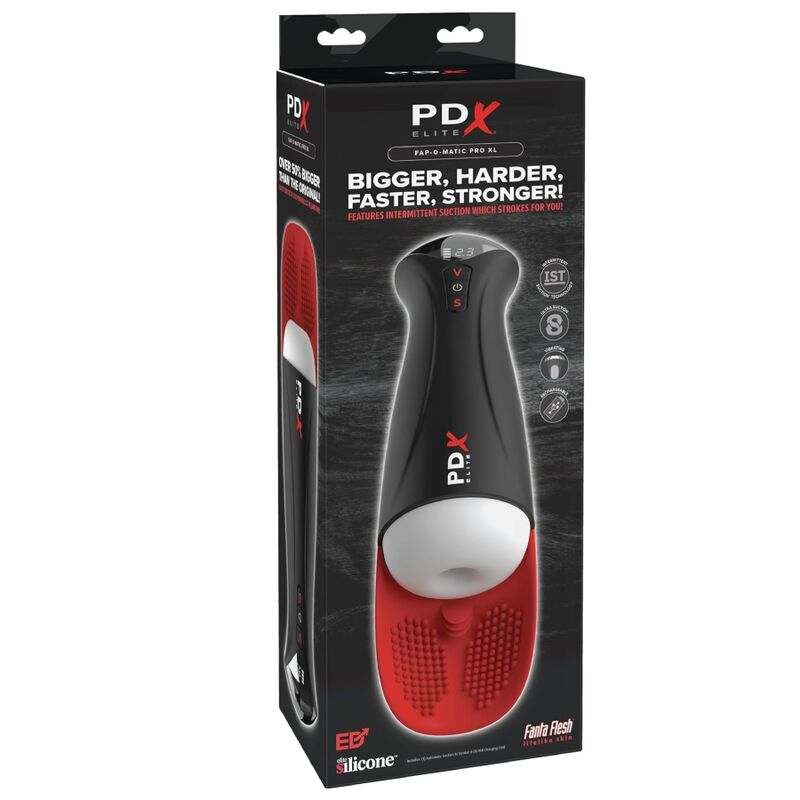Boîte du masturbateur automatique PDX Elite Fap-O-Matic Pro XL — Bigger Harder Faster Stronger