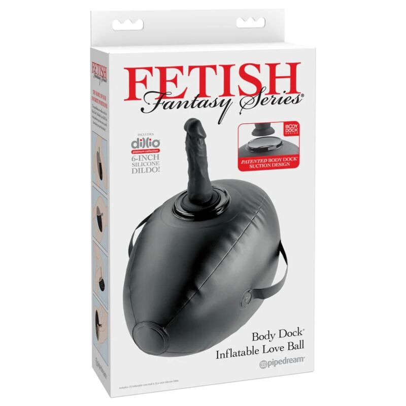 BODY DOCK BOULE GONFLABLE AVEC GODEMICHET NOIR 41,9 CM