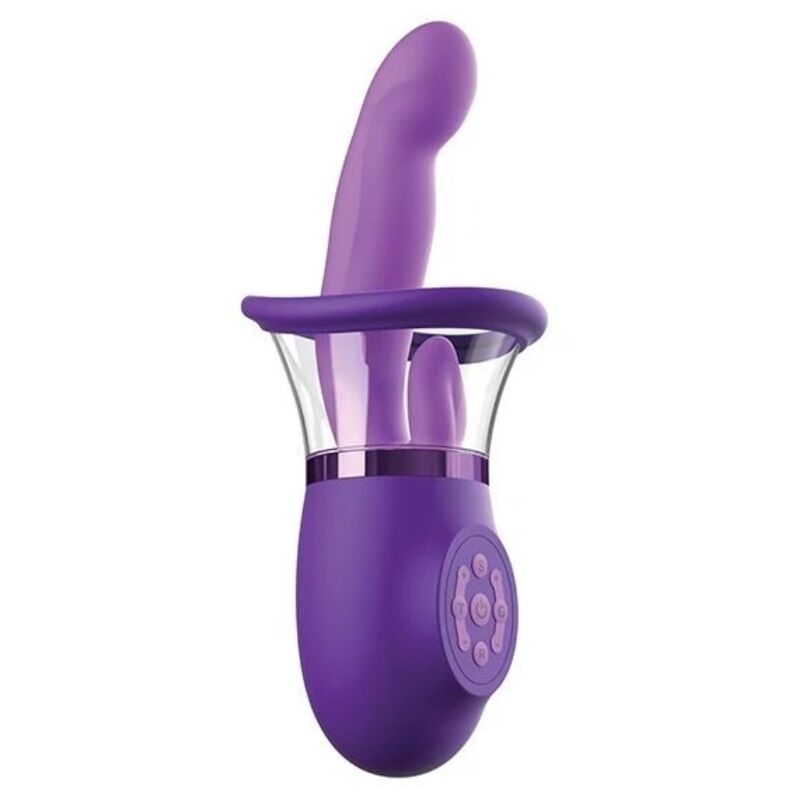 Vibrateur lapin Fantasy for Her Pro Plus Ultimate Pleasure violet, vue de trois quarts montrant la languette clitoridienne rétractée
