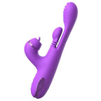 Vibrateur lapin Fantasy for Her Intimotion Pulse Pro violet, vue en diagonale montrant la tête interne et la languette clitoridienne