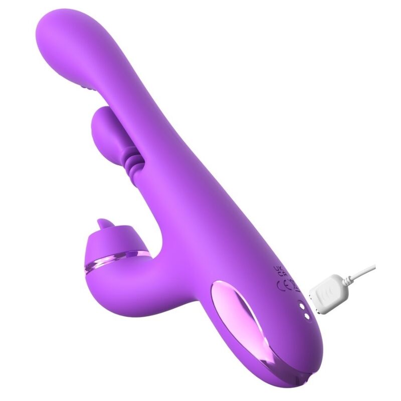 Gros plan sur le port de recharge magnétique du vibrateur lapin Fantasy for Her Intimotion Pulse Pro violet