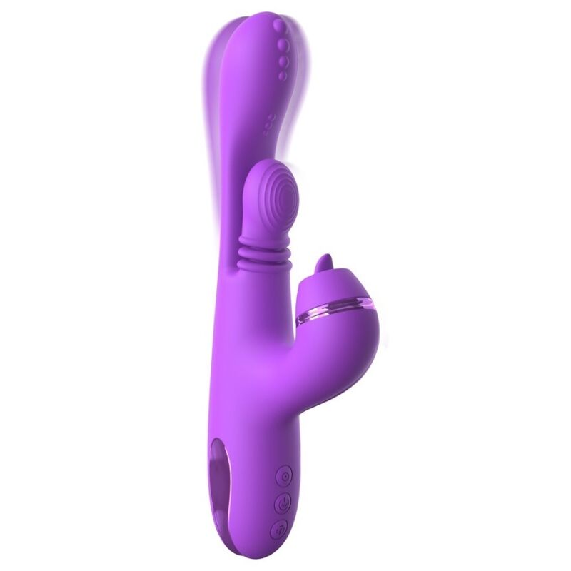 Vibrateur lapin Fantasy for Her Intimotion Pulse Pro violet, vue de profil avec effet de vibration
