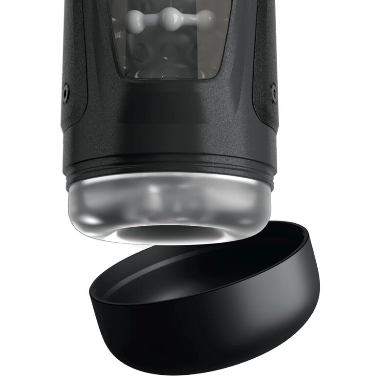 Gros plan sur l'embout inférieur amovible du masturbateur automatique PDX Elite Moto-Bator Pro