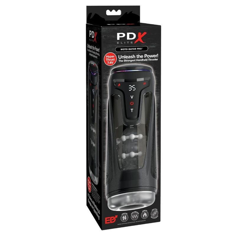Boîte du masturbateur automatique PDX Elite Moto-Bator Pro, Unleash the Power Strongest Handheld Thruster