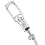 Gros plan sur la pompe manuelle à poire et le raccord du PDX Viewtube Vac XXL, vue en diagonale