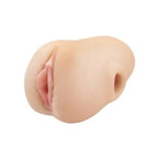 Masturbateur PDX Plus Pussy Pounder vue de trois quarts montrant l'ouverture vaginale et l'ouverture secondaire arrière