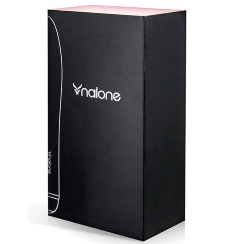 Emballage cadeau noir de la marque Nalone, boîte rectangulaire avec silhouette du produit imprimée