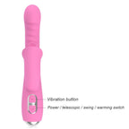 Vibrateur lapin rose vue de face verticale montrant les boutons vibration et marche/arrêt avec logo Nalone