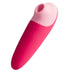 Stimulateur clitoridien par succion Shine X ROMP en silicone rose vu de face, col flexible et tete enveloppante pour une stimulation sans contact a 10 niveaux.