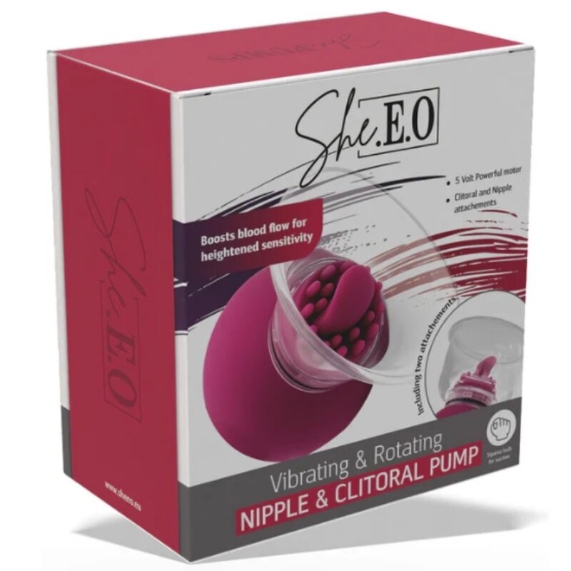 Pompe She.E.O magenta, gros plan sur la poire de succion et le rebord de la coupelle transparente