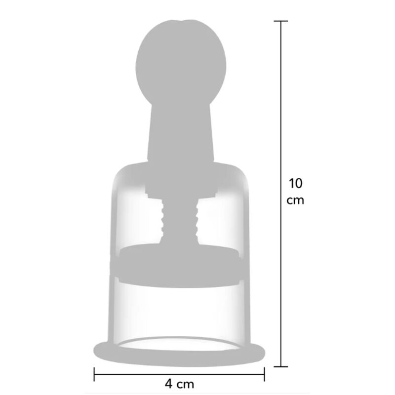 Schéma coté de la ventouse She.E.O, hauteur 10 cm, diamètre 4 cm
