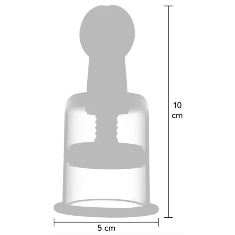 Schéma coté de la ventouse She.E.O, hauteur 10 cm, diamètre 5 cm