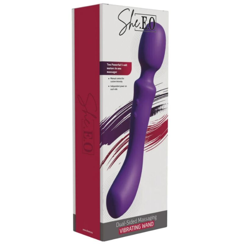 Emballage She.E.O Dual-Sided Massaging Vibrating Wand, vue de face